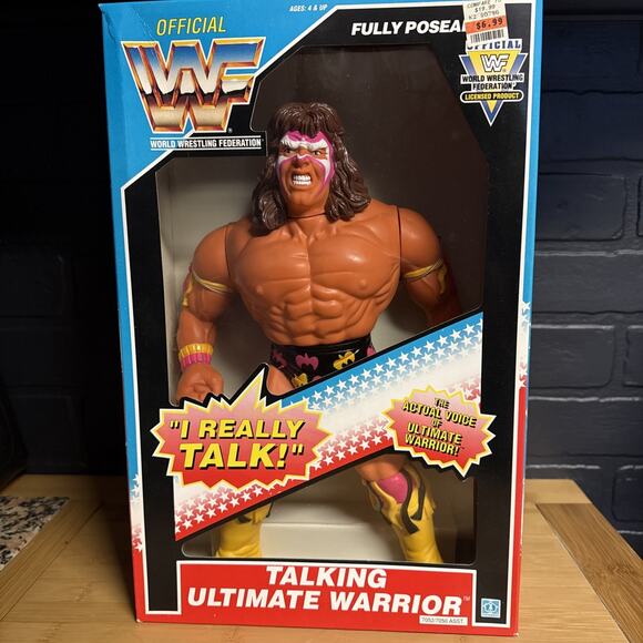 WWF Ultimate Warrior Talking Hasbro 12" Wrestling Figure WWE WCW 1991 SEALED NIB - Picture 1 of 8